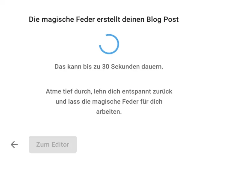 Der letzte Anleitungsschritt: 1x klicken und schon erstellt Neuroflash deinen fertigen Artikel