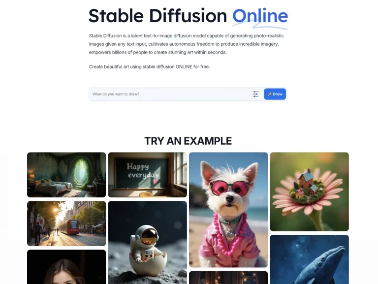 Stable Diffusion Web Version Interface KI-Tool Screenshot