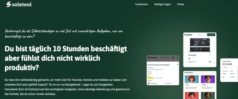 Solotool: Das KI-Tool für mehr Effizient - Screenshot der Website